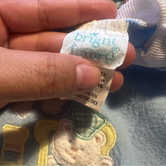 Vintage baby boy outfit bears 0-3 months 1980s blue retro jumper tracksuit - Picture 4 of 5